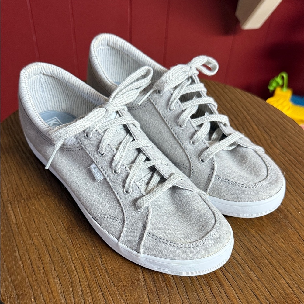 Keds Light Gray Lace-Up Sneakers